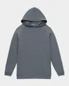 Peter Millar Boy's Pine Youth Stripe Performance Hoodie In Black