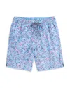 Peter Millar Boy's Summer Shade Swim Trunks In Blue