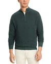 Peter Millar Breaker Birdseye Quarter Zip Sweater In Balsam