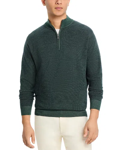 Peter Millar Breaker Birdseye Quarter Zip Sweater In Balsam