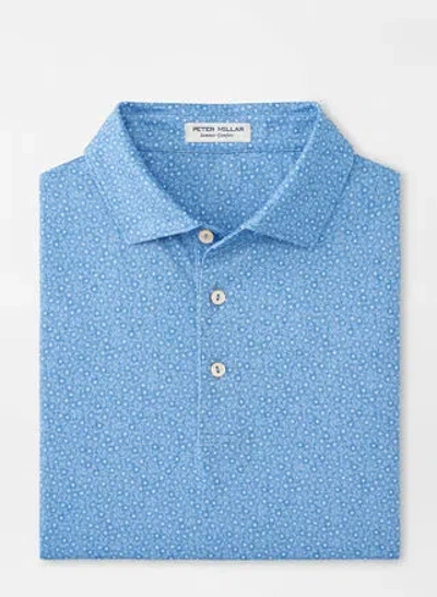 Peter Millar Bristol Floral Performance Jersey Polo In Blue Fade