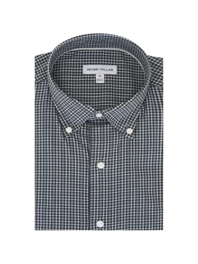 Peter Millar Button-down Checked Shirt In Brown