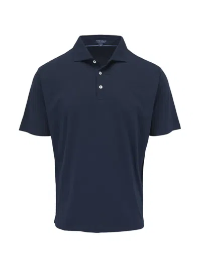 Peter Millar Button Polo Shirt In Blue