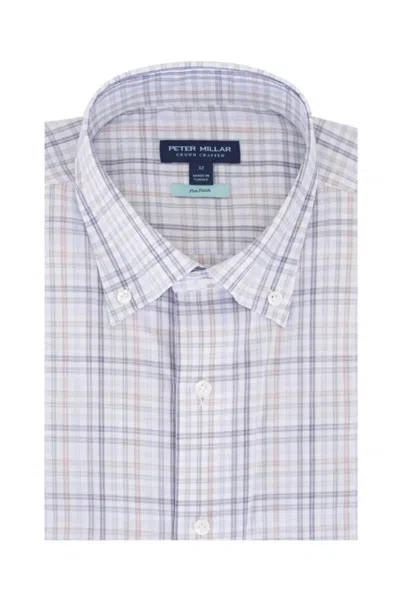 Peter Millar Button-up Checked Shirt In Gray
