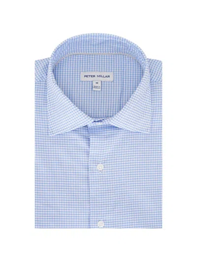 Peter Millar Buttoned Check Shirt In Brown