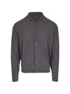 Peter Millar Button-up Collared Cardigan In Black