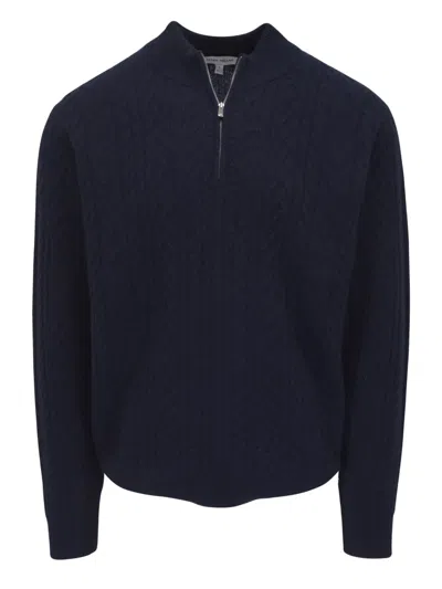 PETER MILLAR CABLE-KNIT HALF-ZIP SWEATER