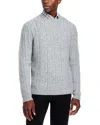 Peter Millar Callum Cable Knit Crewneck Sweater In Gray
