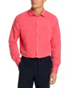 Peter Millar Men's Canal Linen And Cotton Sport Shirt In Red