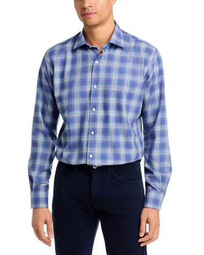 Peter Millar Cannon Performance Flannel Classic Fit Sport Shirt In Blue