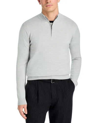 Peter Millar Canton Stripe Quarter Zip Sweater In Green
