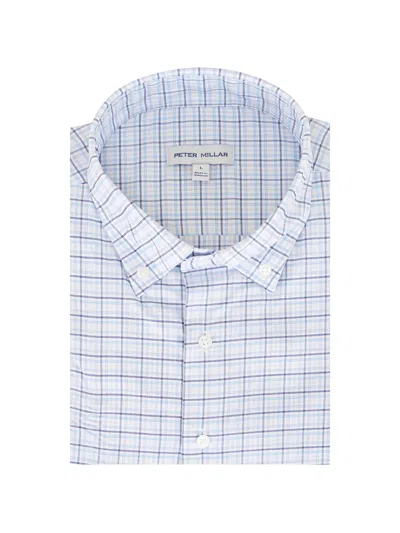 Peter Millar Casey Plaid-pattern Shirt In Blue