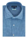 Peter Millar Chambray Button-up Shirt In Blue