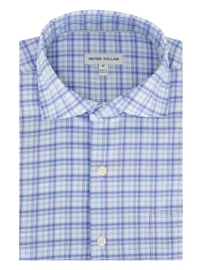 Peter Millar Checked Button-down Shirt In Blue