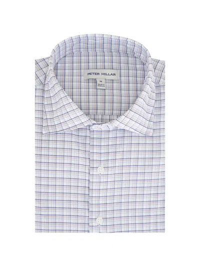 Peter Millar Checked Long-sleeve Shirt In Blue