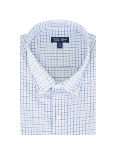 Peter Millar Checked Pointed-collar Shirt In Blue