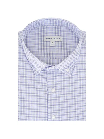 Peter Millar Checked Pointed-shirt Shirt In Blue