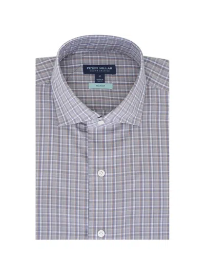 Peter Millar Checked Shirt In Gray