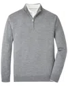 Peter Millar Classic Fit Canton Stripe 1/4-zip Wool-blend Pullover In Gray