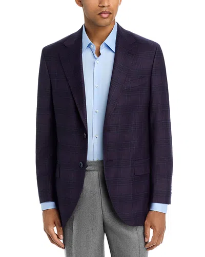 Peter Millar Classic Fit Hyperlight Brushed Plaid Soft Jacket In Blue