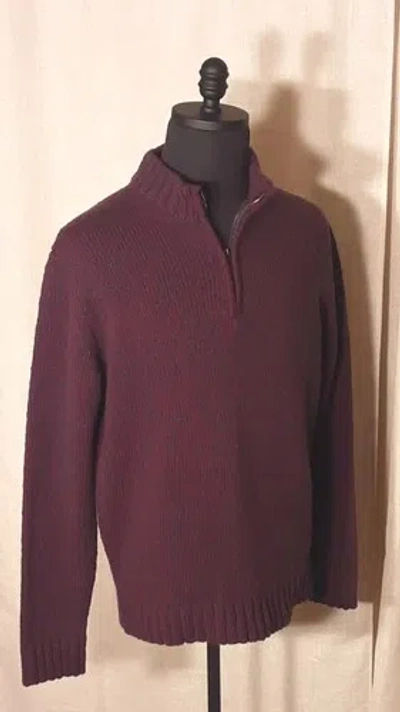 Pre-owned Peter Millar Collection Cashmere Wool 1/4 Zip Sweater Burgundy Grey M $748 In Gray