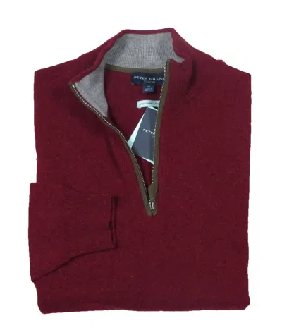 Pre-owned Peter Millar Collection Vermillion Cashmere Blend 1/4 Zip Pullover Sweater $598 In Red