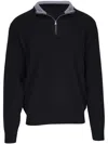 Peter Millar Contrasting-collar Jumper In Black