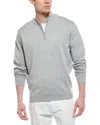 Peter Millar Coolspun 1/4-zip Sweater In Grey