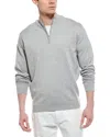 Peter Millar Coolspun 1/4-zip Sweater In Grey
