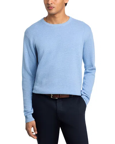 Peter Millar Coolspun Lite Textured Crewneck Sweater In Blue