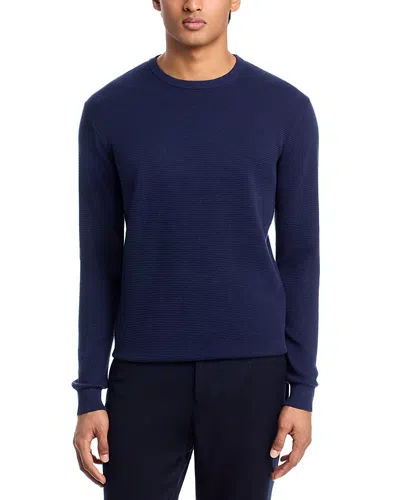 Peter Millar Coolspun Lite Textured Crewneck Sweater In Blue