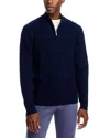 Peter Millar Crescent Ridge Cable Knit Quarter Zip Sweater In Blue