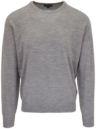 Peter Millar Crew-neck Knit Jumper In Grey