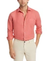 Peter Millar Coastal Garment Dyed Linen Button-up Shirt In Clay Rose