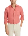 Peter Millar Crown Coastal Garment Dyed Sport Shirt In Clay Rose