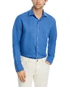 Peter Millar Crown Coastal Garment Dyed Sport Shirt In Moon Blue