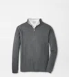 Peter Millar Crown Sport Perth Loop Quarter Zip Performance Pullover In Gray