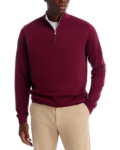 Peter Millar Crown Comfort Quarter Zip Pullover In Burgundy