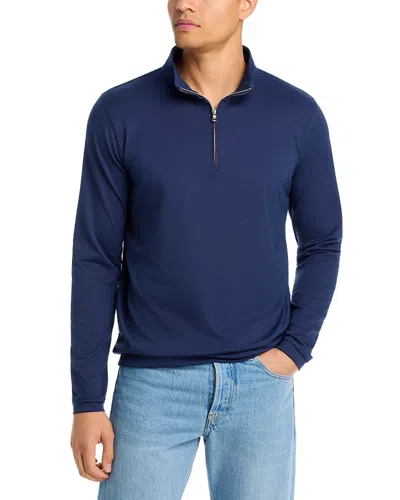 Peter Millar Crown Crafted Albatross Pique Quarter Zip Sweater In Blue