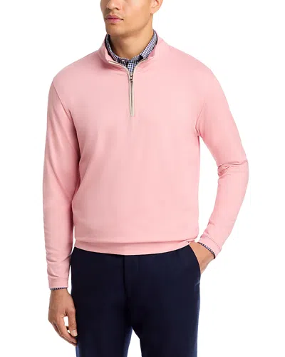 Peter Millar Crown Crafted Albatross Pique Quarter Zip Sweater In Pink
