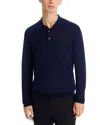Peter Millar Crown Crafted Dorset Merino Wool Sweater Polo Shirt In Blue