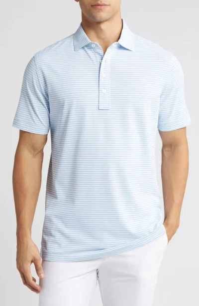 Peter Millar Crown Crafted Mood Performance Mesh Polo In Blue Frost