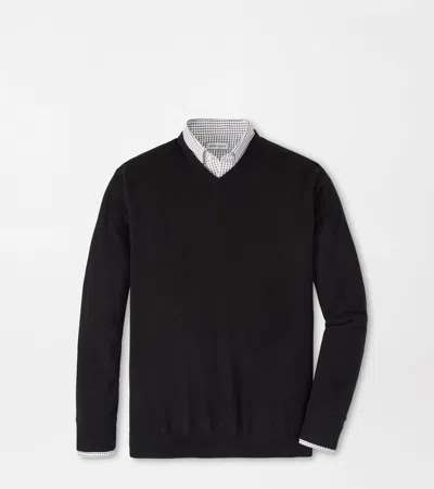 Peter Millar Crown Heritage Cashmere V In Black