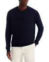 Peter Millar Crown Heritage Cashmere V-neck Sweater In Blue