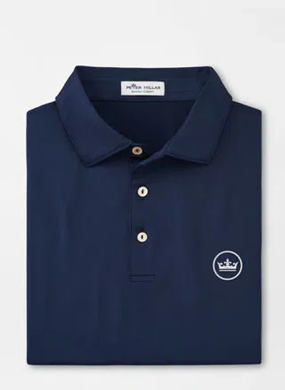 Peter Millar Crown Seal Solid Performance Jersey Polo In Navy
