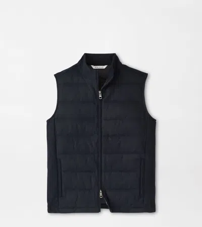 Peter Millar Davos Flannel Gilet In Black