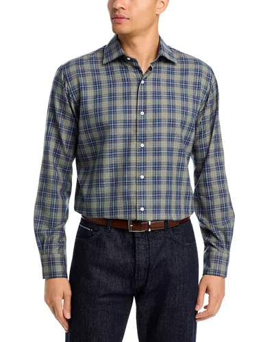 Peter Millar Dean Performance Flannel Classic Fit Sport Shirt In Blue