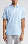 Peter Millar Drum Stripe Performance Jersey Polo In Cottage Blue