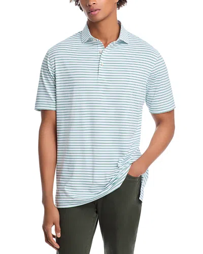 Peter Millar Dunnes Performance Jersey Polo Shirt In White/ Pear Tart
