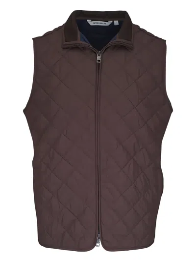 Peter Millar Essex Quilted Gilet In Brown